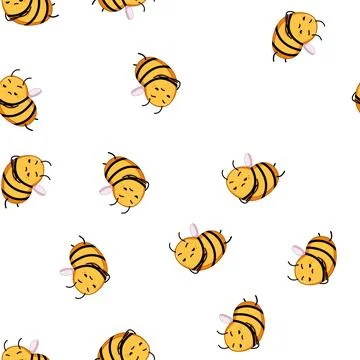 Pattern bug bee character cartoon vector Stock Illustration