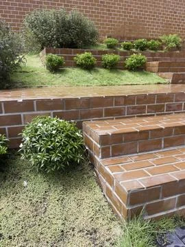 Pattern of building with brickwork for new construction of exterior 스톡 사진