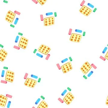 Pattern building stacking toy cartoon vector Stock Illustration