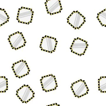 Pattern bulb makeup mirror frame cartoon vector Stock Illustration