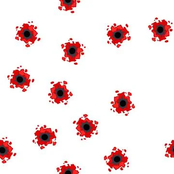 Pattern bullet hole creating blood splatter impact on surface イラスト素材