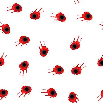 Pattern bullet hole in red splatter with dripping blood イラスト素材