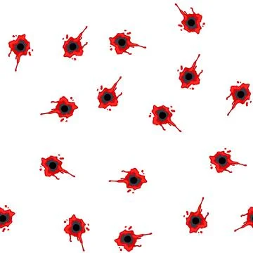 Pattern bullet hole wound showing blood dripping and splattering 스톡 일러스트