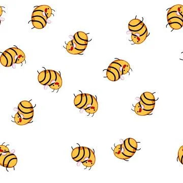 Pattern bumble bee character cartoon vector イラスト素材