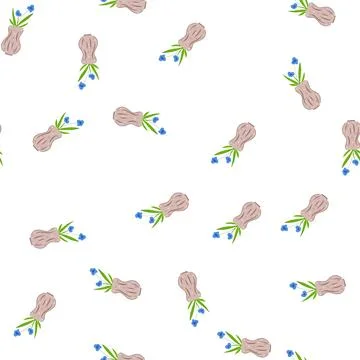 Pattern bunch vase flower cartoon vector Illustrazione stock
