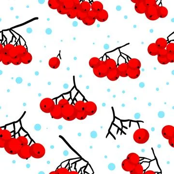 Pattern with bunches of rowan Stock Illustration