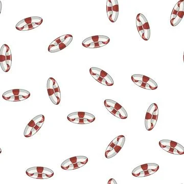 Pattern buoy lifebuoy cartoon vector 库存插图