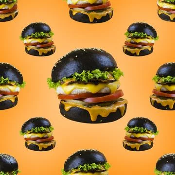 Pattern burgers 2 Stock Photos