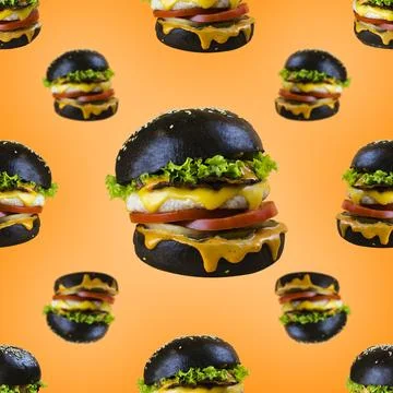 Pattern burgers 5 Stock Photos