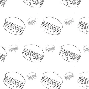Pattern with burgers Stock Illustration