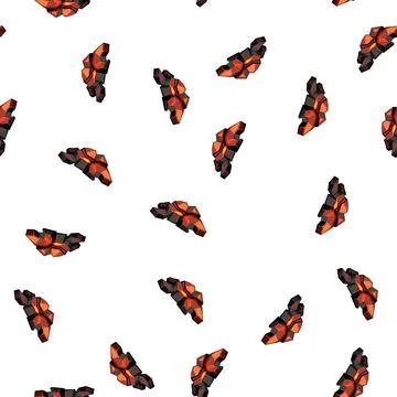 Pattern burn fire charcoal cartoon vector Stock Illustration