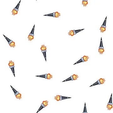 Pattern burn torch fire cartoon vector Stock Illustration