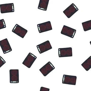 Pattern burner introduction cooktop cartoon vector Stock Illustration
