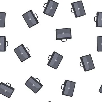 Pattern business briefcase leather cartoon vector Illustration