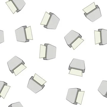 Pattern business compact photo printer cartoon vector Illustrazione stock
