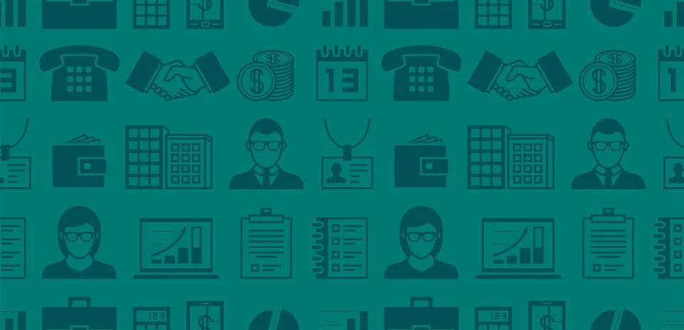 Pattern with business icons 스톡 일러스트
