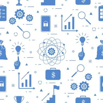 Pattern of business process, planning, strategy, finance and investment, busi Illustrazione stock