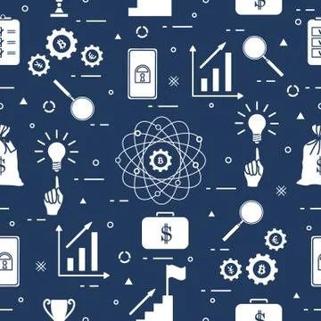 Pattern of business process, planning, strategy, finance and investment, busi Ilustración de archivo