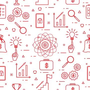 Pattern of business process, planning, strategy, finance and investment, busi Illustrazione stock