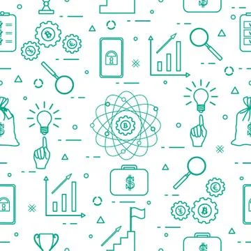 Pattern of business process, planning, strategy, finance and investment, busi Illustrazione stock