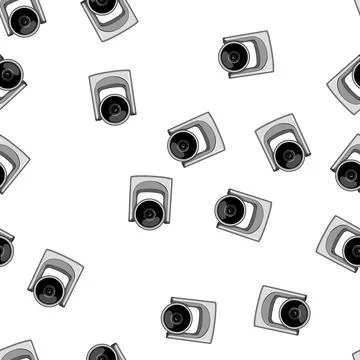 Pattern business table web camera cartoon vector Stock Illustration
