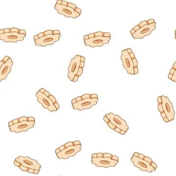 Pattern butter biscuit cookie cartoon vector Stock Illustration