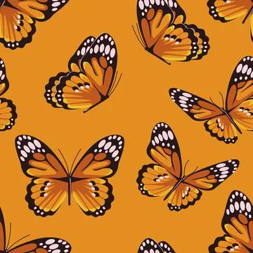 A pattern of butterflies from different angles Illustrazione stock