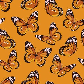 A pattern of butterflies from different angles Illustrazione stock