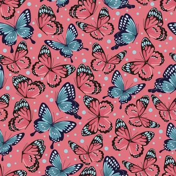 A pattern of butterflies from different angles 스톡 일러스트