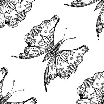 Pattern with butterflies Illustrazione stock