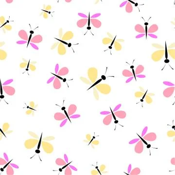 Pattern with butterflies Stock Illustration