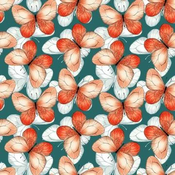 Pattern of butterflies Stock Illustration