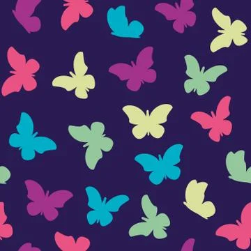 Pattern of butterflies or moths. Print design. Seamless background Illustrazione stock