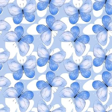 Pattern of butterflies. Seamless background Stock-Illustration