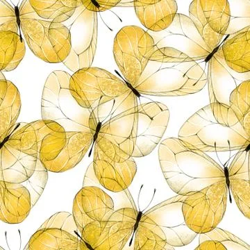 Pattern of butterflies. Seamless background Illustrazione stock