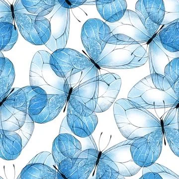 Pattern of butterflies. Seamless background Stock Illustration
