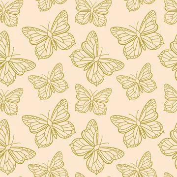 Pattern with butterflies. Seamless pattern Stock Illustration