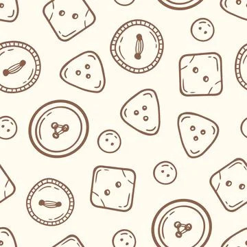 Pattern buttons needlework sewing doodle Hand made Vector illustration in doo Stock Illustration