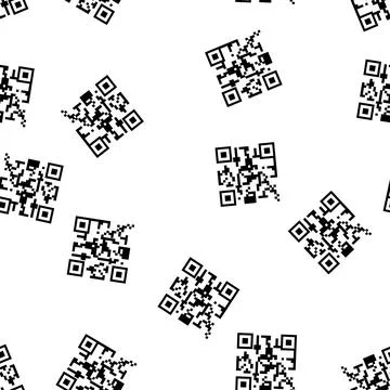 Pattern buttons qr code label cartoon vector Stock Illustration