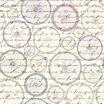 Pattern of bycicles wheels. Stock Illustration