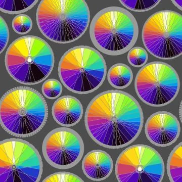 Pattern of bycicles wheels. Stock Illustration