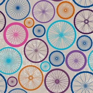 Pattern of bycicles wheels. 스톡 일러스트