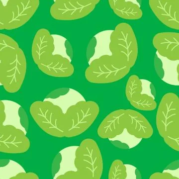 Pattern cabbage vektor design green background Illustrazione stock