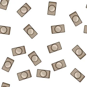 Pattern Cabinet knob with simple brown design イラスト素材
