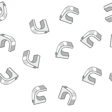 Pattern Cable clip providing secure wire management solution Illustrazione stock