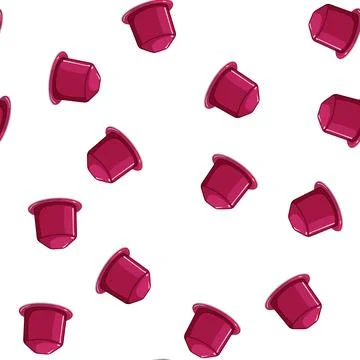 Pattern cafe capsule coffee cartoon vector Stock Illustration