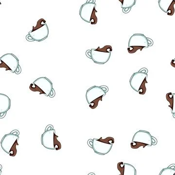 Pattern caffeine coffee cup splash cartoon vector Stock-Illustration