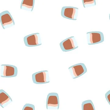 Pattern caffeine coffee glass cartoon vector Illustrazione stock
