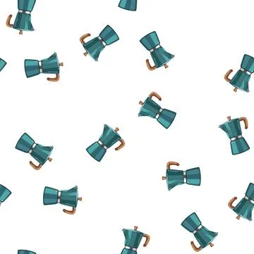 Pattern caffeine moka pot coffee cartoon vector Stock Illustration