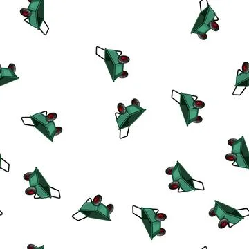 Pattern cagriculture wheelbarrow cartoon vector Illustrazione stock